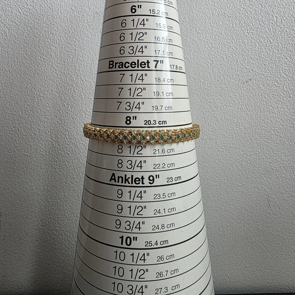 Watch Gold / Genuine Emerald & Diamond Simulant Bangle Bracelet Set